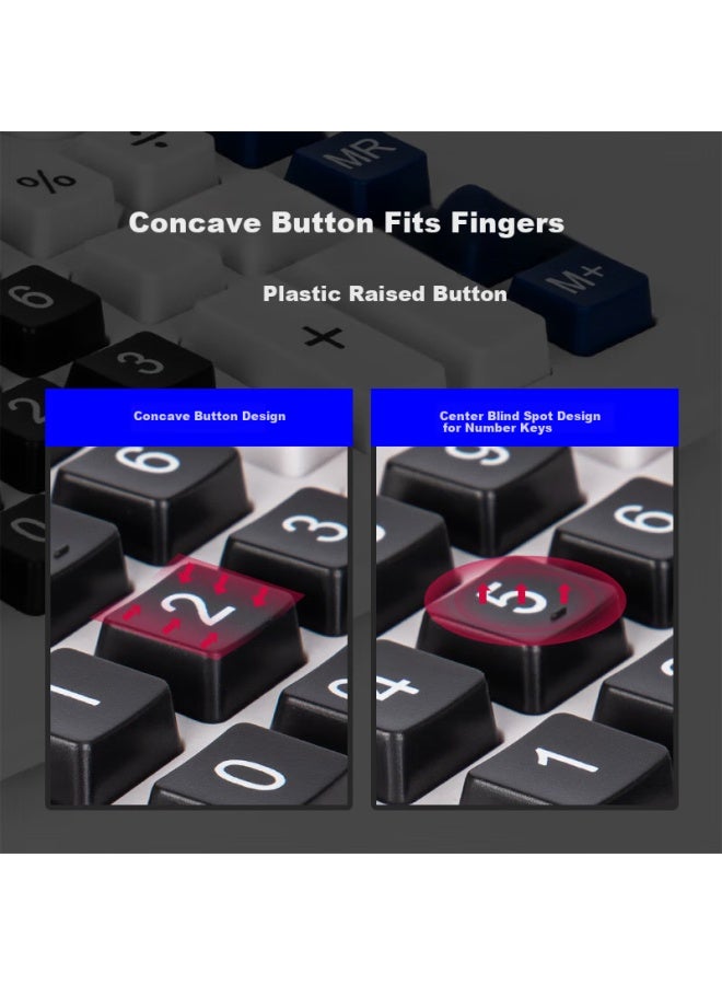 Deli Large Button Financial Calculator For Accounting, 12-digit Large Screen Display, Dual Power Financial Calculator, Office Supplies, 2136es White, New And Old Mixed Delivery - Image 2