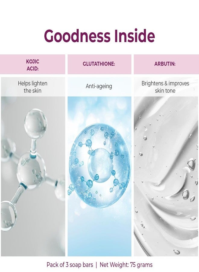 Kozicare Kojic Acid Soap & Glutathione | Whitening | Body Tan Removal | Bath for Men & Women | Remove Dark Spots & Hyperpigmentation | For Glowing Skin - Pack of 3 - Image 2