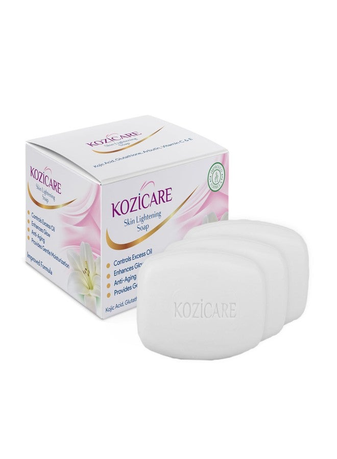 Kozicare Kojic Acid Soap & Glutathione | Whitening | Body Tan Removal | Bath for Men & Women | Remove Dark Spots & Hyperpigmentation | For Glowing Skin - Pack of 3 - Image 1