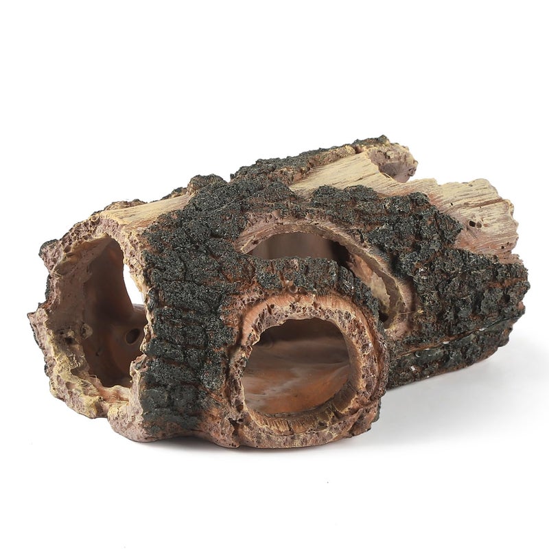 IBWell Aquarium Wood Fish Tank DecorationsResin Fake Logs Terrarium DCor Reptile Hide Aquarium Hideout for Fish Cave Small Turtles to 20 Gallon Tank - Image 2