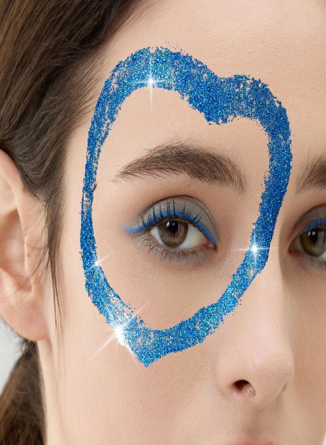 Teenitor Face Glitter, 2pcs Blue Body Glitter Gel, 20g/0.7oz Makeup Glitter for Face, Body, Eye, Hair Glitter Gel, Blue Glitter in 2 Sizes - Image 5