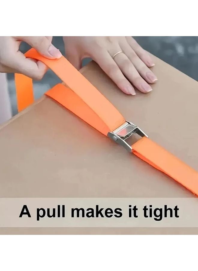 4pcs Heavy Duty Ratchet Straps with Quick Release Cam Buckle for Trucks Motorcycles Trailers - Image 3