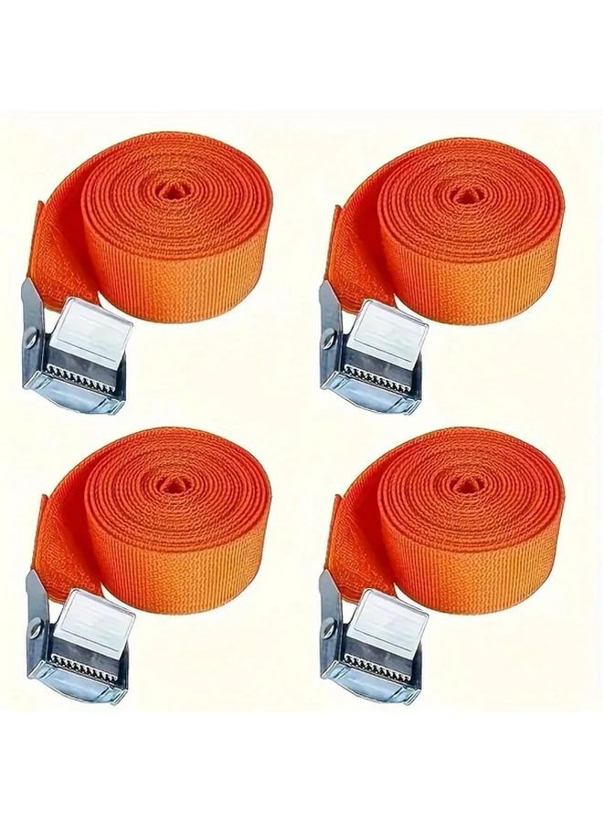 4pcs Heavy Duty Ratchet Straps with Quick Release Cam Buckle for Trucks Motorcycles Trailers - Image 1