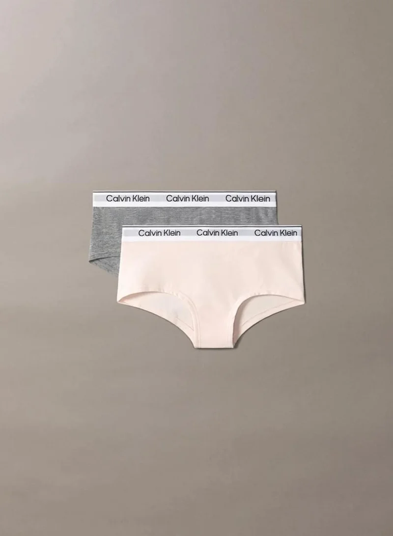 Calvin Klein 2 Pack Girls Hipster Panties - Icon Cotton Stretch