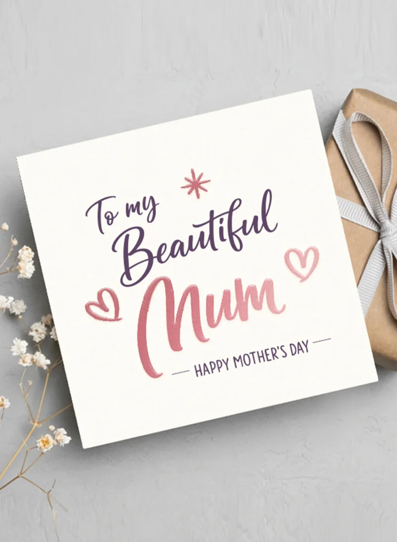 Share The Love Love you Mum Greeting Card | Pink