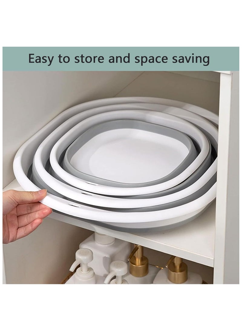 Soofam 3-Pack Foldable Wash Basin Set，Multipurpose Collapsible Wash Basin，Lightweight Basin，3 Different Sizes Portable and Space Saving，Baby Care/Outdoor Adventure/Home (grey) - Image 5