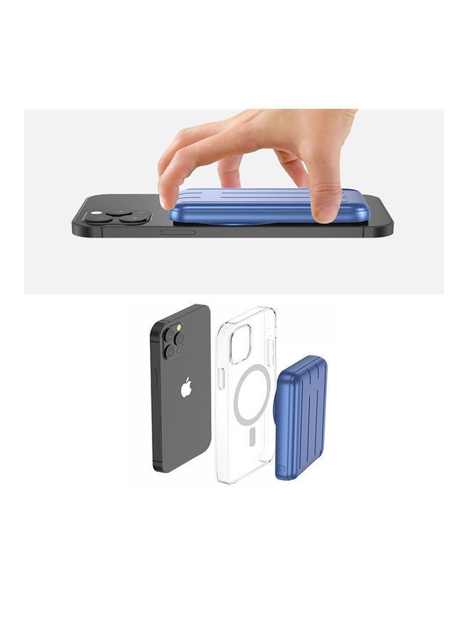 Raxoom 5000.0 mAh Magnetic Power Bank for Apple iPhone 12 Series Blue - Image 3