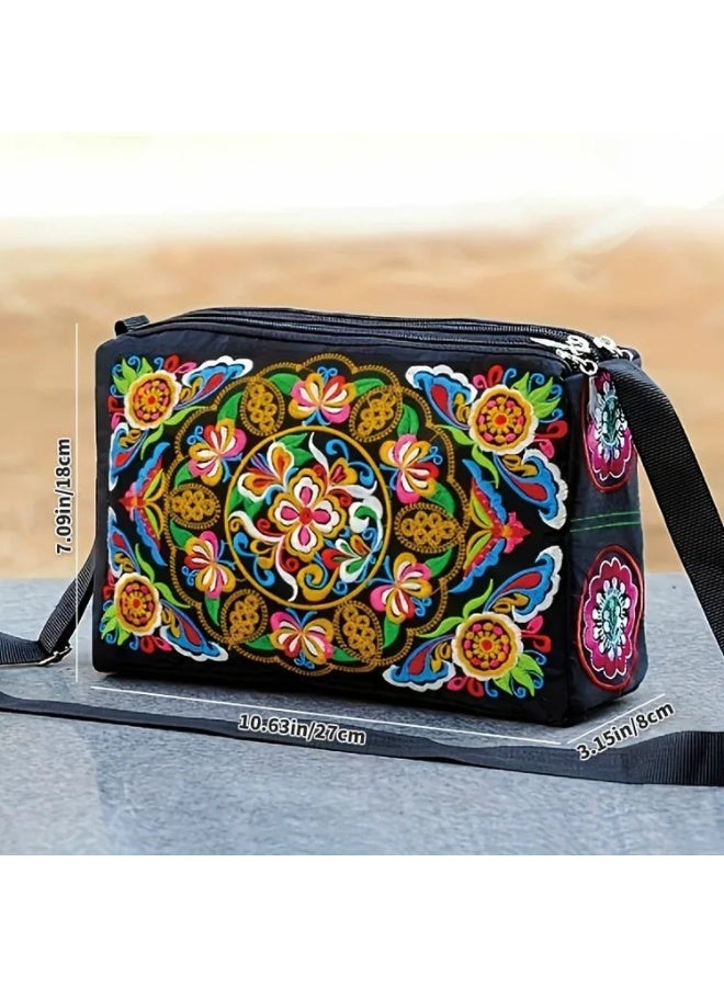 يوغودلنس حقيبة كتف مطرزة بالورود بتصميم زهرة جيسانج - Image 4