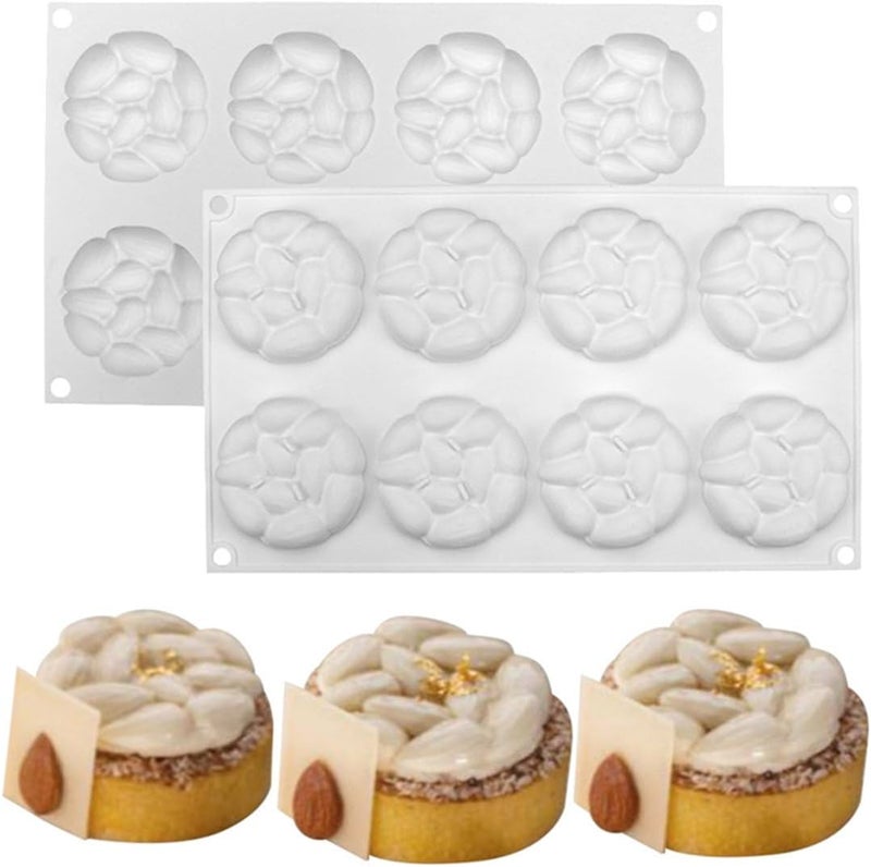 mostsom Chocolate Almond Molds Silicone, 8 Cavity Chocolate Candy Fondant Mould for DIY Baker, Soap Mold (Almonds G1_29.97x17.48x1.83cm) - Image 2