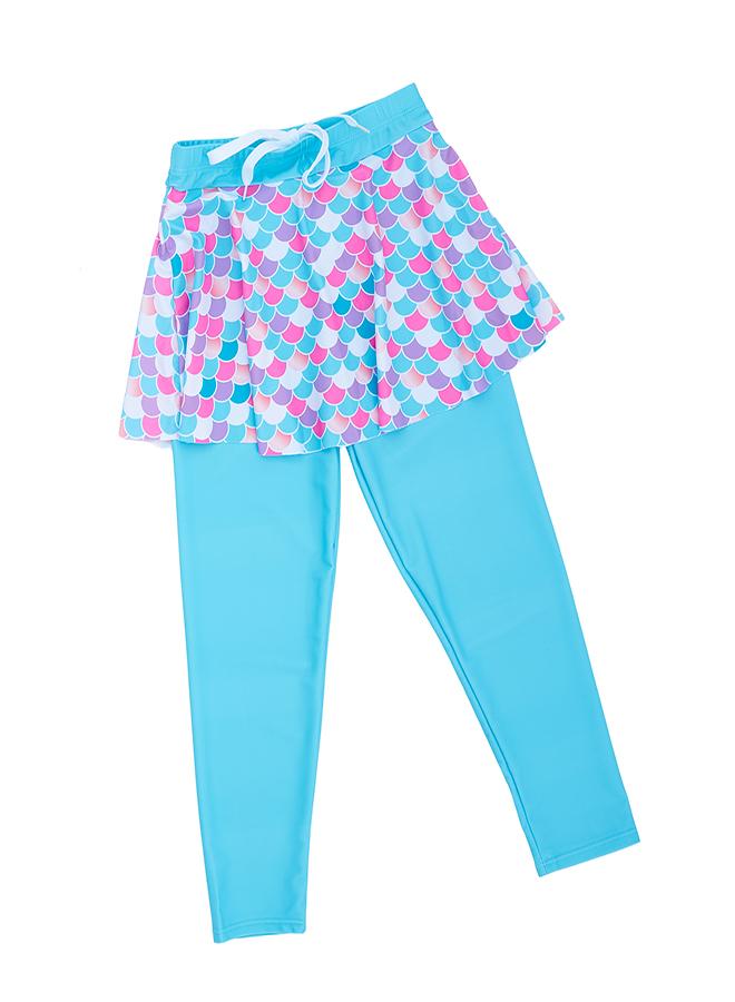 بيبي كلو طقم سباحة بناتي من قطعتين مع تنورة وسروال ضيق حورية البحر - Image 4