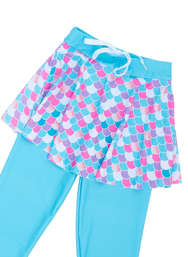 بيبي كلو طقم سباحة بناتي من قطعتين مع تنورة وسروال ضيق حورية البحر - Image 5