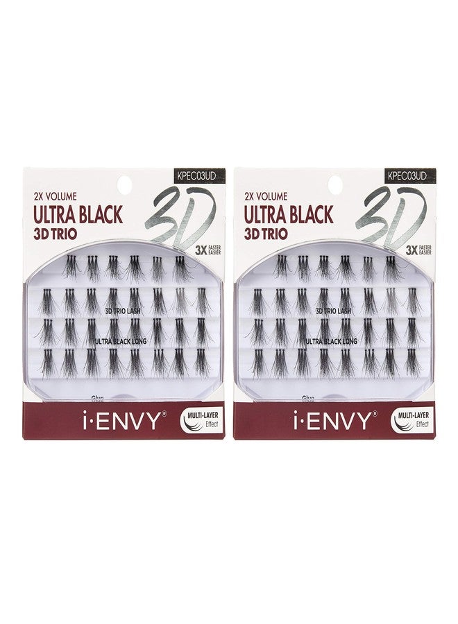 i.Envy iENVY 3D Trio Lash Ultra Black Long (2 PACK) Double Volume, Naturally Fluffy, 3X Faster Easier Appliacation - Image 1