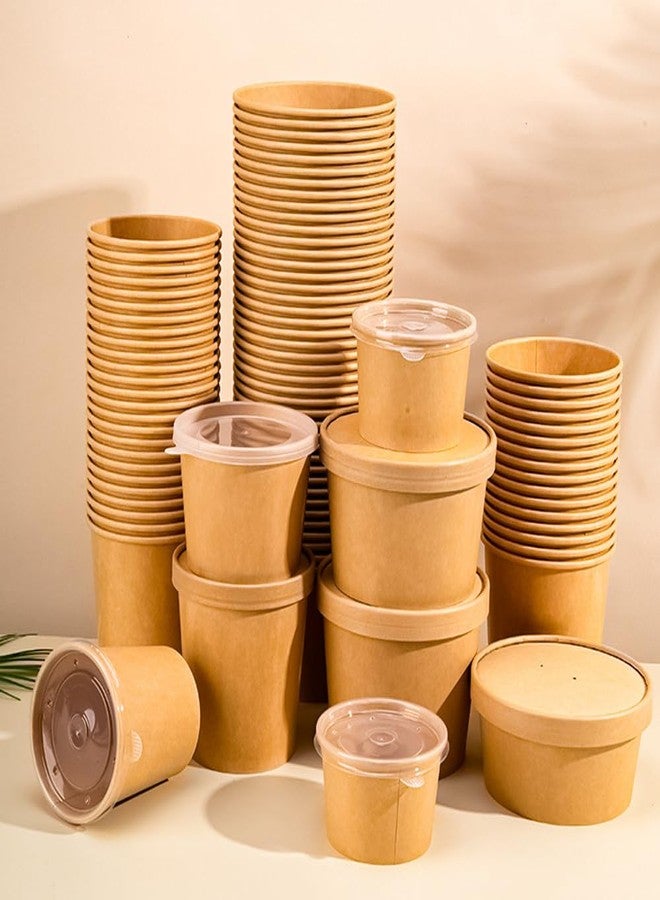 Wei Long 50-Pack 12 oz To Go Soup Containers with Lids,Paper Soup Containers Disposable Paper Bowls with Vented Lids,Cups for Ice Cream,Dessert,Frozen Yogurt,Oatmeal(Brown) - Image 5