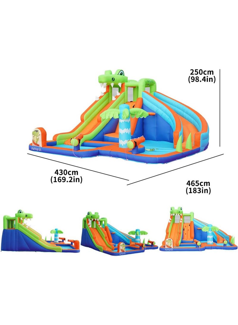 LIMOS Inflatable Twin Water Slide for Kids Outdoor Play Double the Fun (Crocodile) - Image 5
