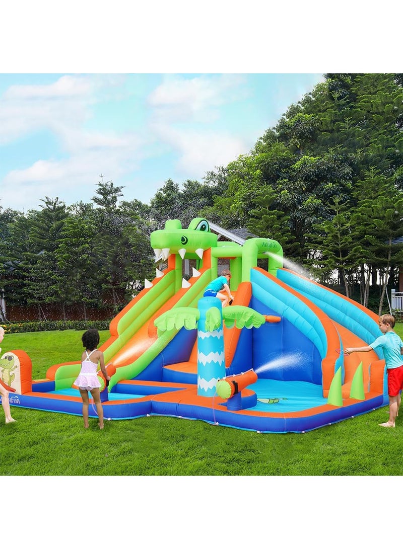 LIMOS Inflatable Twin Water Slide for Kids Outdoor Play Double the Fun (Crocodile) - Image 4