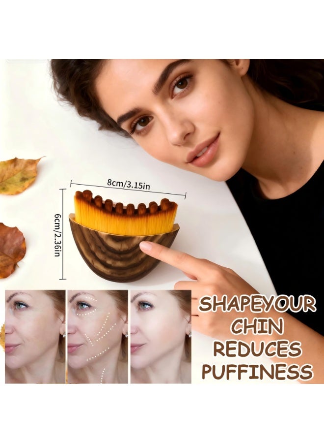 2 Pack Face Brush – Facial Contouring Massage Brush with Ultra Soft Bristles for Jawline Chin Sculpting and Gentle Exfoliation - Image 5