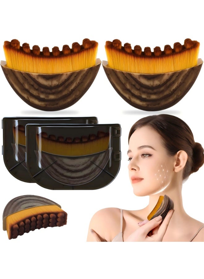 2 Pack Face Brush – Facial Contouring Massage Brush with Ultra Soft Bristles for Jawline Chin Sculpting and Gentle Exfoliation - Image 1