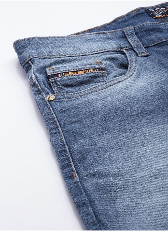 The Indian Garage Co Men Regular Fit Solid Mid-Rise Stretchable Jeans  - Image 4