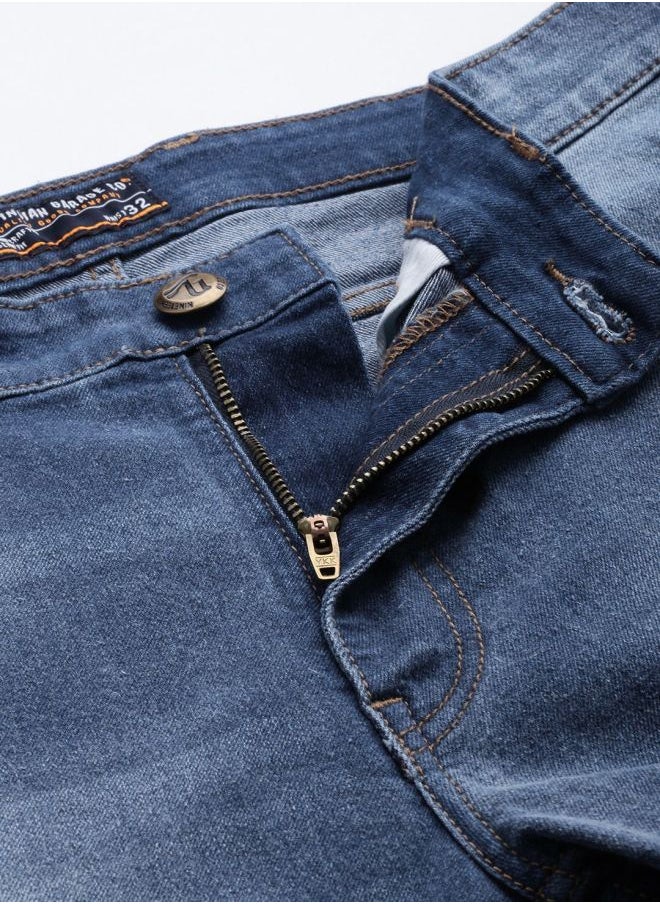 The Indian Garage Co Men Regular Fit Solid Mid-Rise Stretchable Jeans  - Image 3