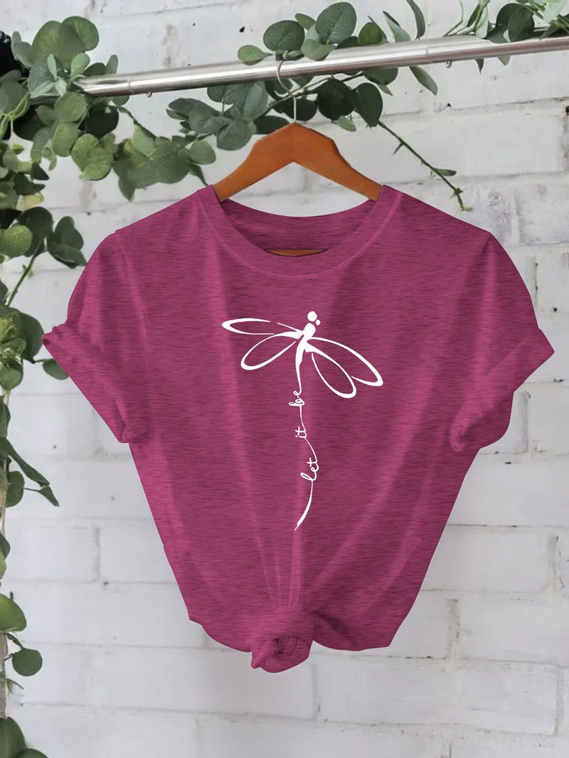 Dragonfly New Short-Sleeved Women'S Fashion T-Shirt Women'S Spot - Image 1