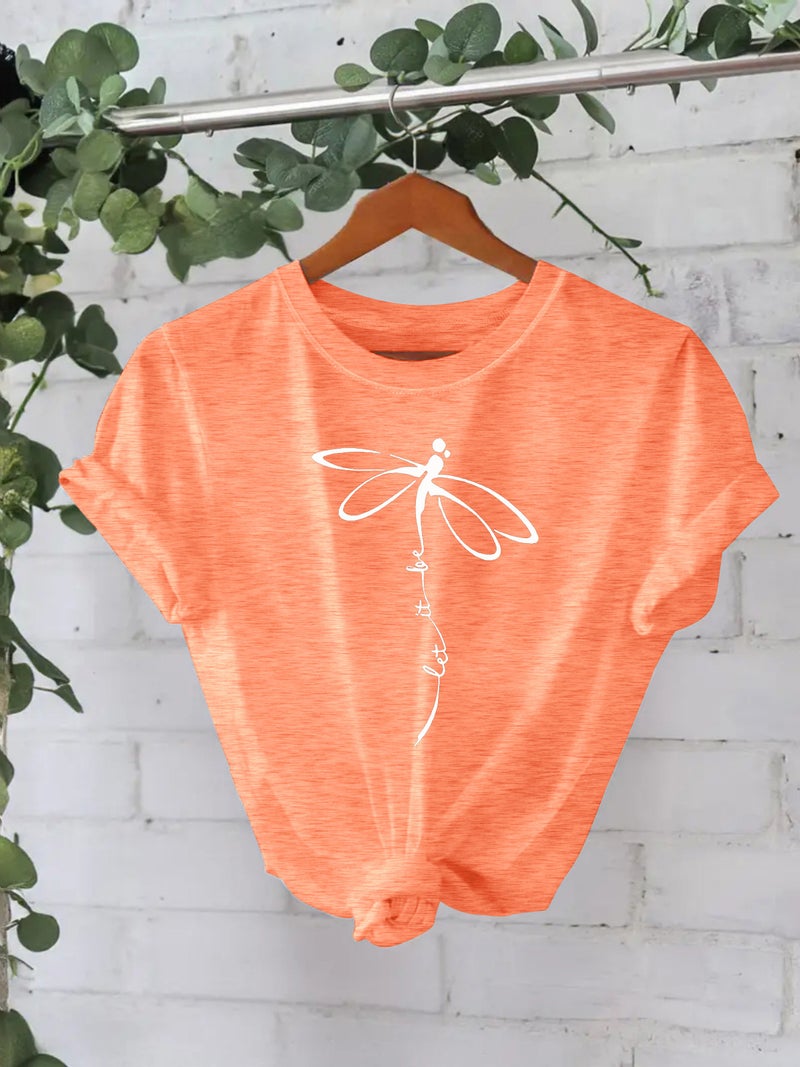 Dragonfly New Short-Sleeved Women'S Fashion T-Shirt Women'S Spot - Image 3