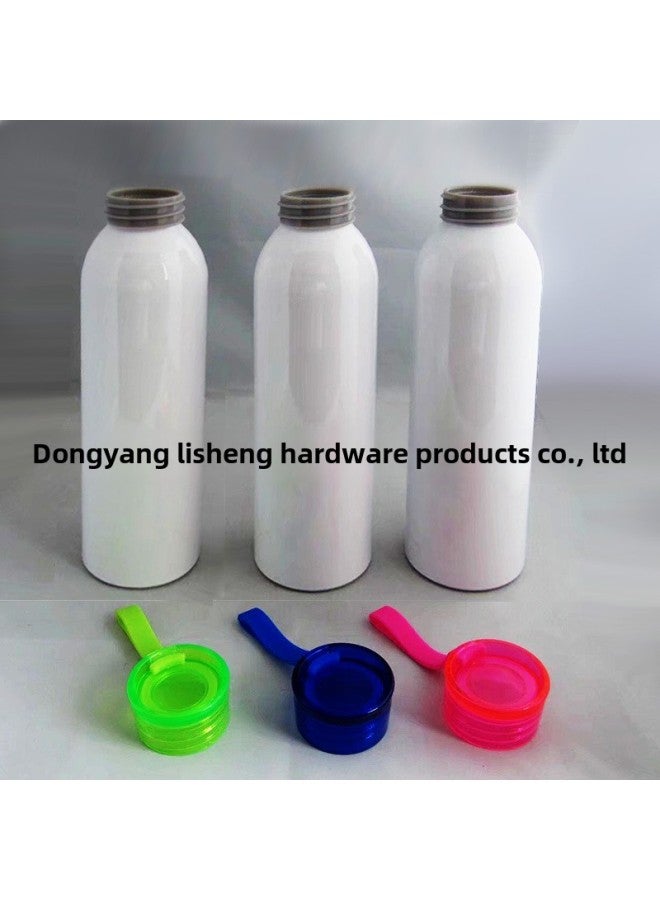 Silicone Handle Color Lid Sublimation Printing Aluminum Cup Customer DIY Printing LOGO Blank Cup Heat Transfer Coating Cup-Color:White-Capacity:500ml-1000ml - Image 2