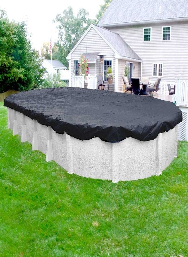 Robelle 12 x 24 ft Blue Winter Oval Pool Cover for Above Ground Pools, 3 ft Overlap (15 x 27 ft Cover Size), Solid 7 x 7 Scrim, 2.2 oz/yd2, 8-Year Warranty, Style: 361224A - Image 2