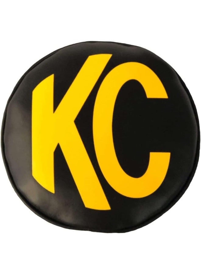 KC KC HiLiTES 5102 Soft Light Cover 6 in. Round Yellow On Black Vinyl KC Logo Soft Light Cover  - Image 1