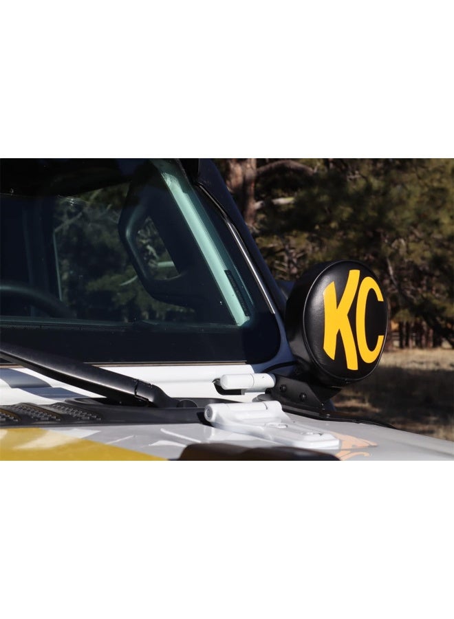 KC KC HiLiTES 5102 Soft Light Cover 6 in. Round Yellow On Black Vinyl KC Logo Soft Light Cover  - Image 5