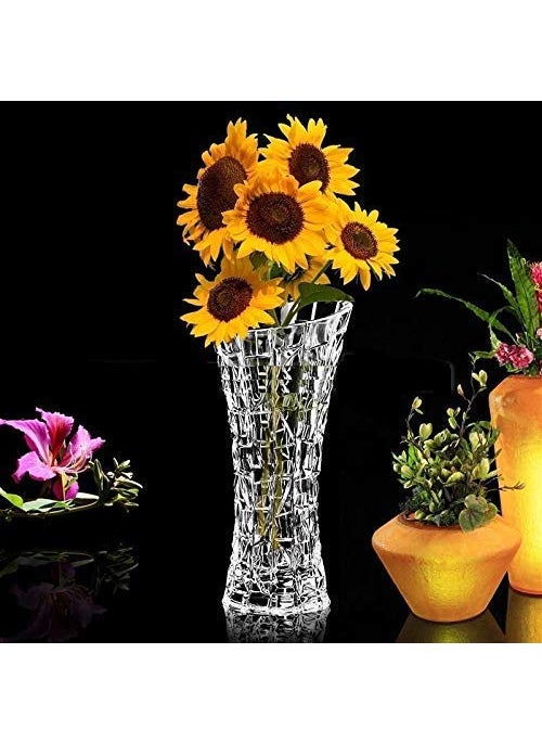 Kmart KHODIYAR Glass Flower Pot Crystal Clear Vase for Living RoomHomeOffice  - Image 1