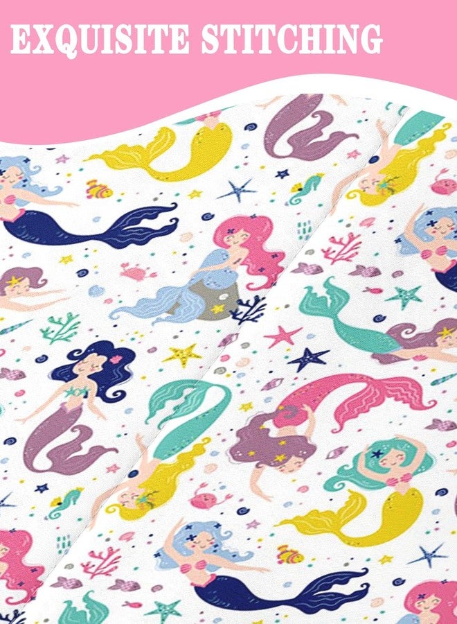 Nesker Comforter Sets Zipper Bedding Twin Size, Colorful Mermaid Princess 4 Pcs Bedding for Kids and Teens, Cartoon Sea Animals Fitted Sheet with Pillowcases - Image 5