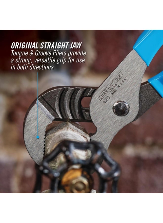 Channellock 420 1-1/2-Inch Jaw Capacity 9-1/2-Inch Tongue and Groove Plier - Image 1