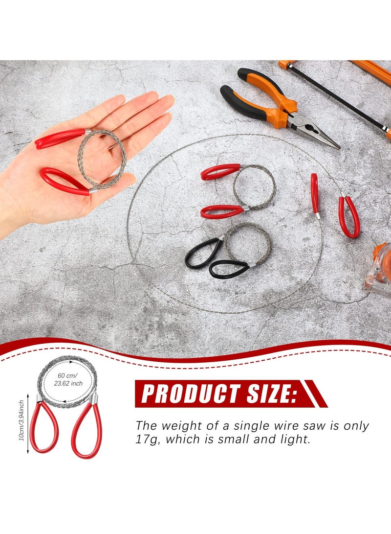 SYOSI 2 Pcs Stainless Steel Wire Saws, Hand Pocket String Rope Saw Metal Cable Saw Emergency Survival Saw For Wood/Pvc Pipe Cutting/Hiking/Hunting - Image 3