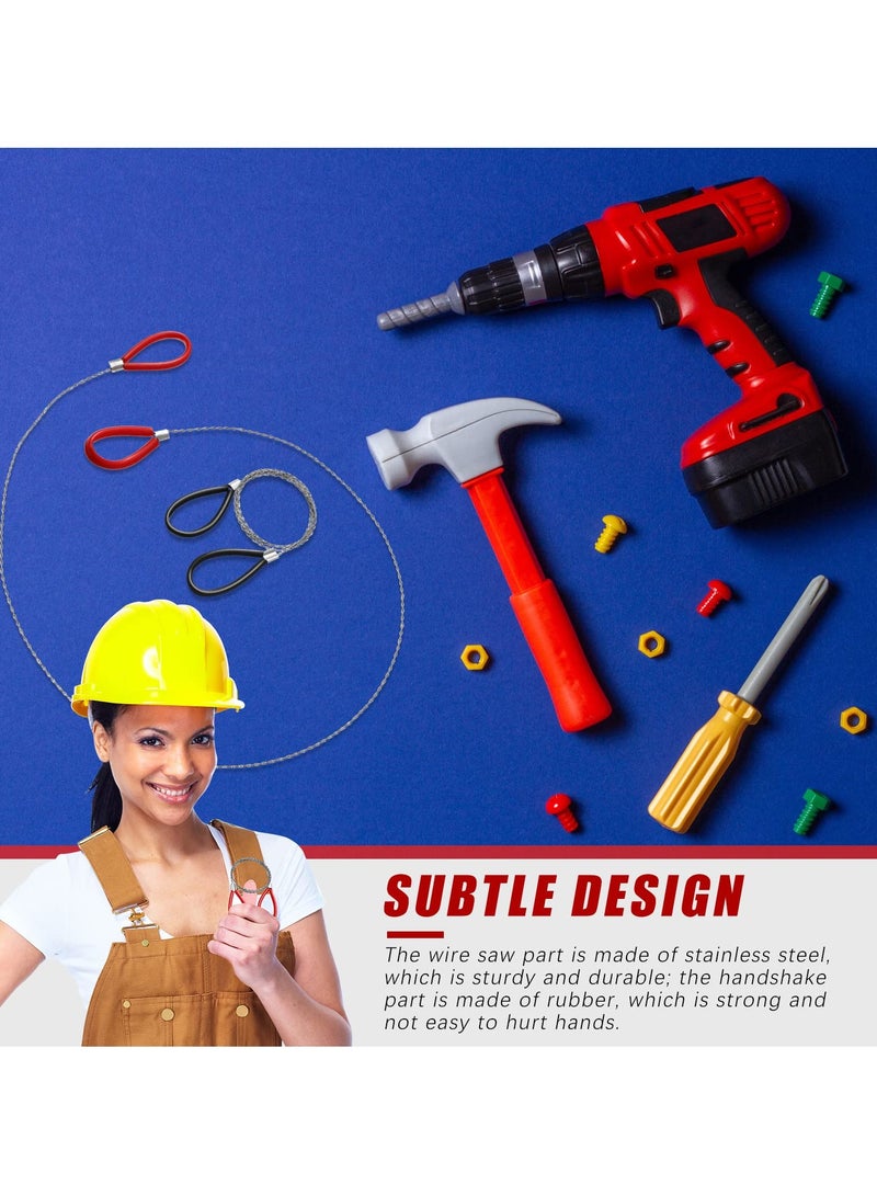 SYOSI 2 Pcs Stainless Steel Wire Saws, Hand Pocket String Rope Saw Metal Cable Saw Emergency Survival Saw For Wood/Pvc Pipe Cutting/Hiking/Hunting - Image 2