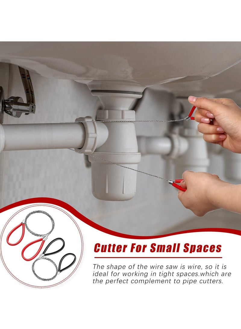 SYOSI 2 Pcs Stainless Steel Wire Saws, Hand Pocket String Rope Saw Metal Cable Saw Emergency Survival Saw For Wood/Pvc Pipe Cutting/Hiking/Hunting - Image 4