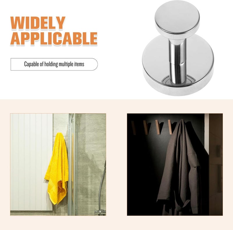 DOITOOL 1set Stainless Steel Wall Hook Stylish Coat and Towel Hanger for Entryway Bathroom and Restroom Design for Spaces - Image 3