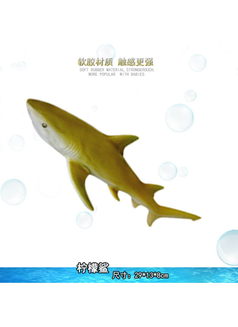 Soft Rubber Ocean Model Dinosaurs Toy Brachiosaurus Tyrannosaurus Shark Animal Figurine Holiday Gift Educational Collectible Lemon Shark 