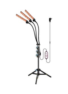 NIBEMINENT 3-Head LED Grow Light with Adjustable Tripod Stand Black  - Image 1