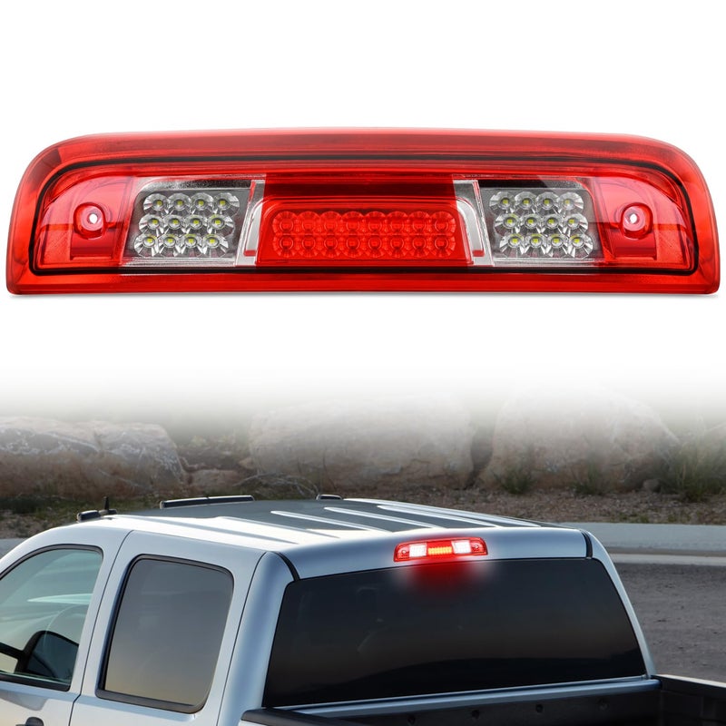 Nilight Third Brake Light High Mount 3rd Brake Stop Reverse Cargo LED Lights Red Shell Compatible with Chevy Silverado GMC Sierra 1500 2500 3500HD 2014 2015 2016 2017 2018 Pickup Truck - Image 2