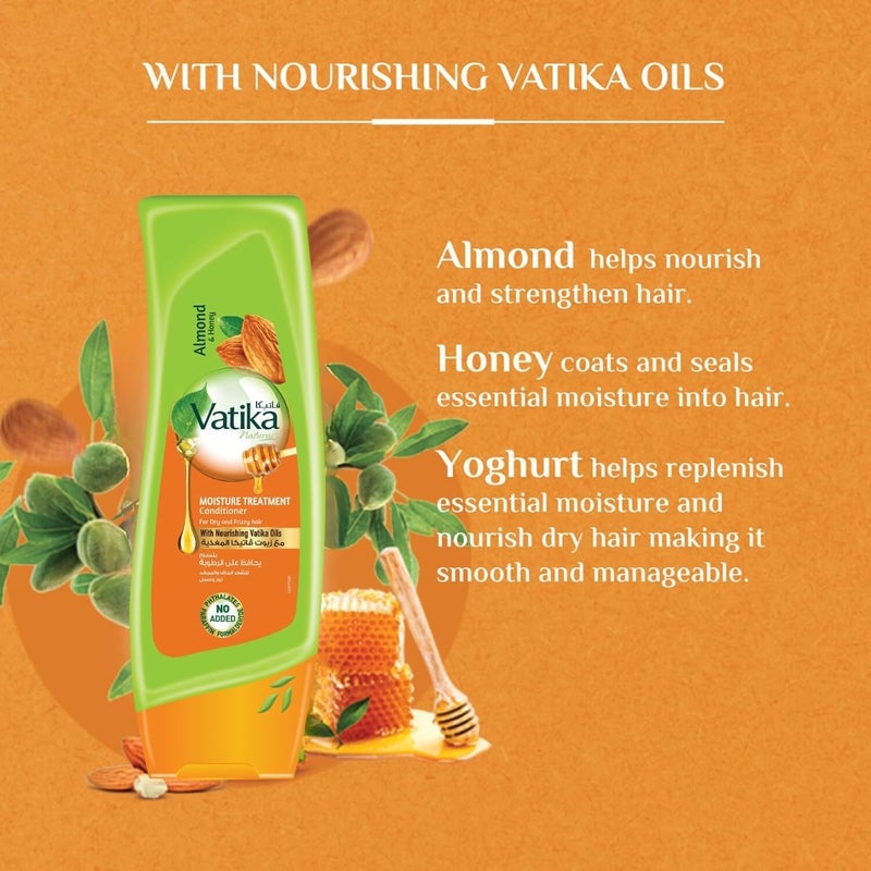 Vatika Naturals Moisture Treatment Conditioner 200ml - Almond & Honey for Dry and Frizzy Hair - Image 4