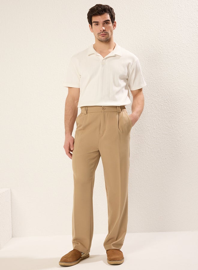 trendyol Beige Wideleg Baggy Relaxed Fit Woven Fabric Trousers  - Image 4