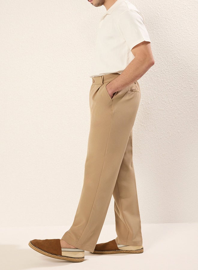 trendyol Beige Wideleg Baggy Relaxed Fit Woven Fabric Trousers  - Image 2