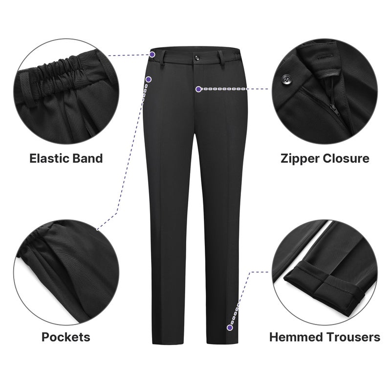 TRONSTORE Women's Business Suits for Work Professional 2 Piece Slim Fit Outfits Pants Suit for Women-Black-L - Image 3