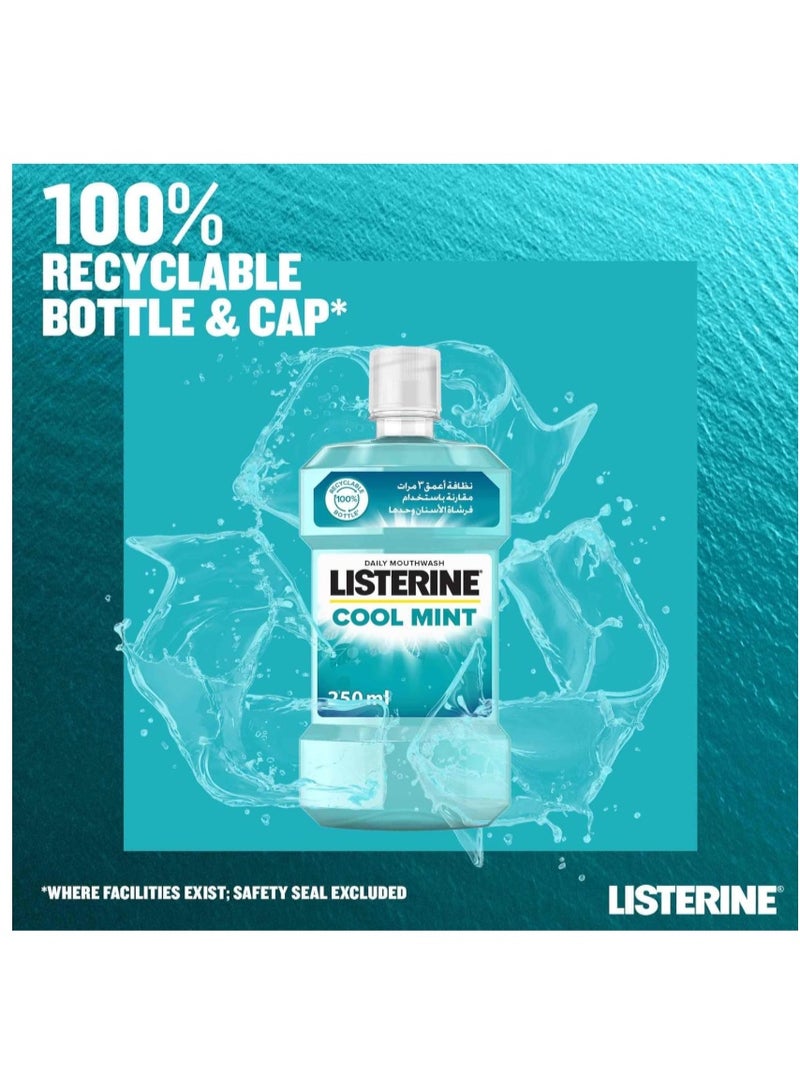 Listerine Cool Mint Mouthwash (250ml) - Antibacterial Formula - Kills 99% of Germs - Reduces Plaque & Maintains Healthy Gums - Long-Lasting Fresh Breath - Image 5