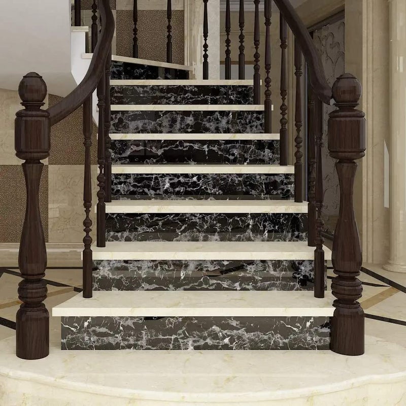 KASHIVAL ورق جدران كاشيفال الأسود ورق جدران المطبخ DIY بطانة رفوف PVC أثاث خزانة سطح طاولة خزانة مطبخ ملصق ورق جدران لباب الخزانة الثلاجة الحجم 60200 سم رخام أسود A1 - Image 3