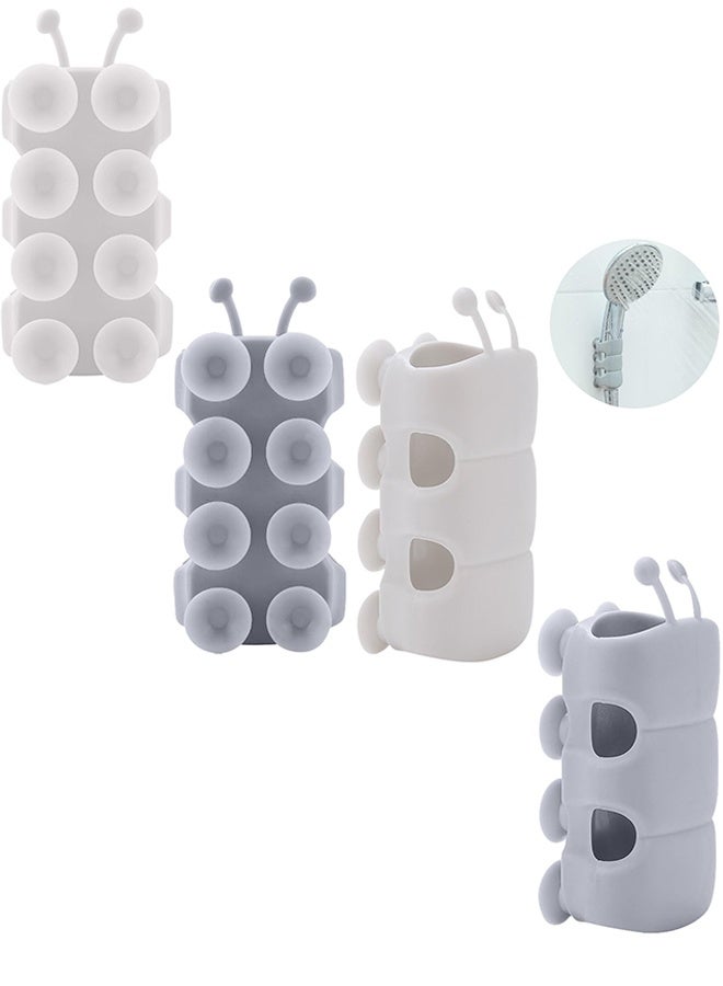 4 Pcs Silicone Shower Head Holder, Universal Suction Cup Wall Mount, Adjustable, Non-Drilling for Bathroom - Image 1