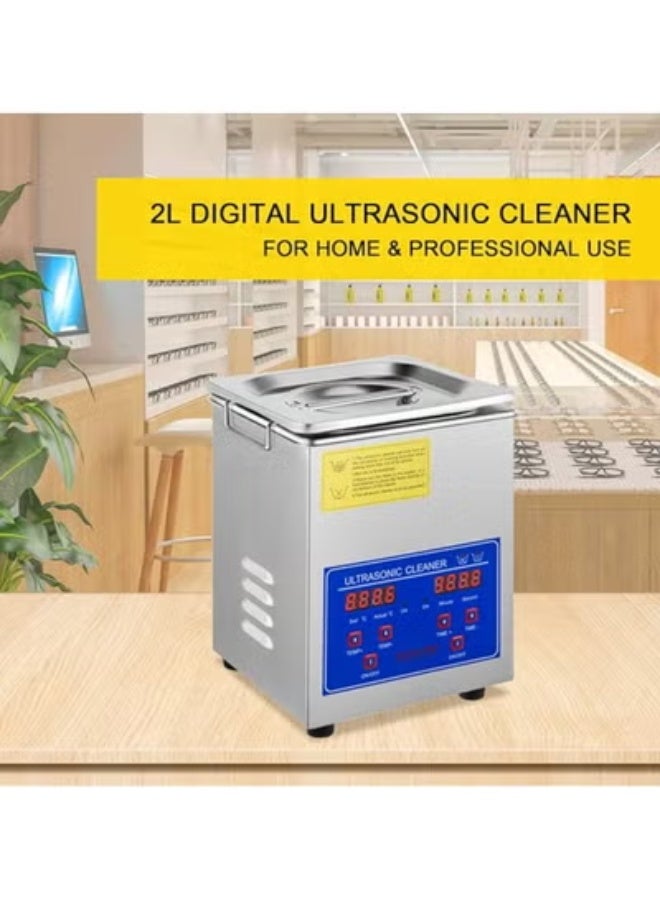 Ultrasonic Cleaner 2L Digital Ultrasonic Parts Cleaner with Timer 40kHz Professional 304 Stainless Steel Ultrasonic Cleaner for Jewelry Watch Glasses Diamond Eyeglass Small Parts Cleaning - Image 2