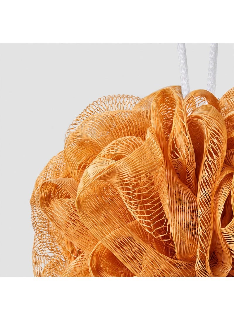 ليفة استحمام – طقم 3 قطع | برتقالي، أخضر، أبيض | تقشير لطيف - Image 3