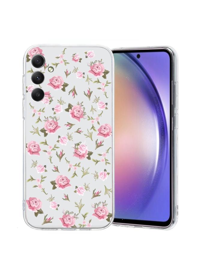 اس-توب جراب لهاتف Samsung Galaxy S24 5G بنمط رسم ملون، جراب شفاف من مادة TPU - Image 1