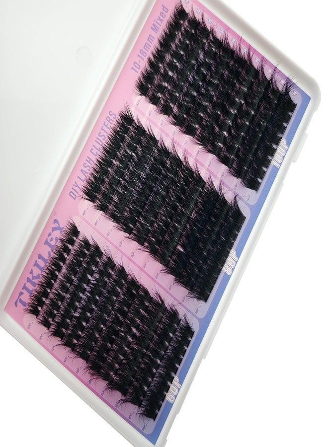 TIKILEY Fluffy Lash Clusters with Bottom Eyelash Clusters 60/80/100D Volume Eyelash Clusters DIY Eyelash Extensions 10-18mm C Curl Individual Lashes With Lower Clusters - Image 5